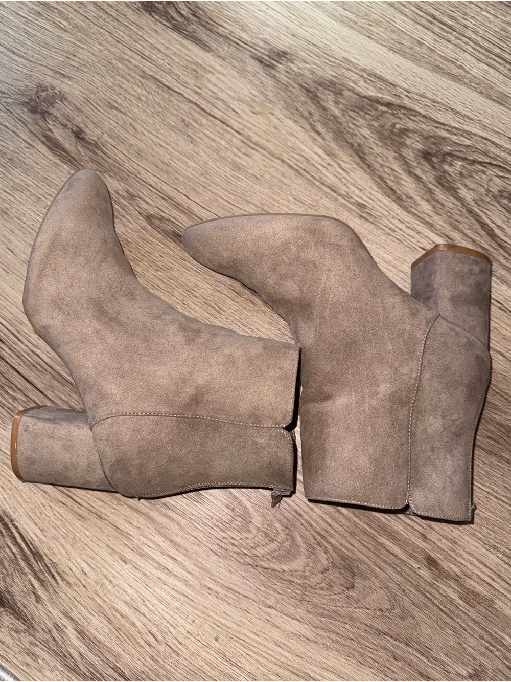 Suede Block Heel Ankle Boots